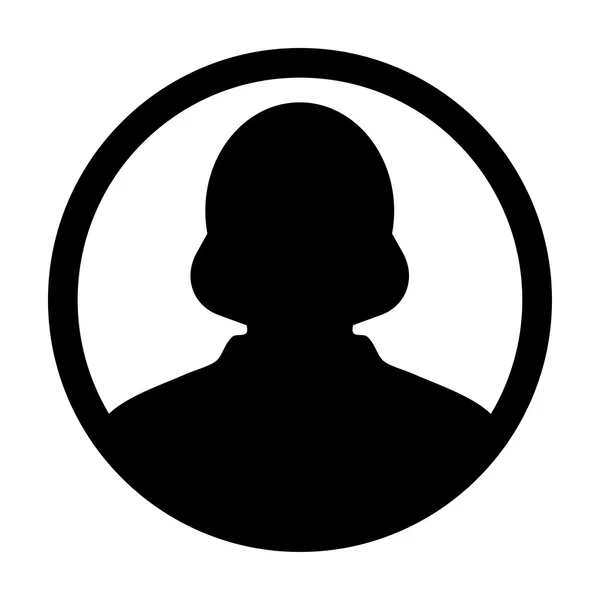 Icône utilisateur Vecteur Femme Symbole Profil Cercle Avatar Connexion Plat Couleur Glyphe Pictogramme illustration — Image vectorielle