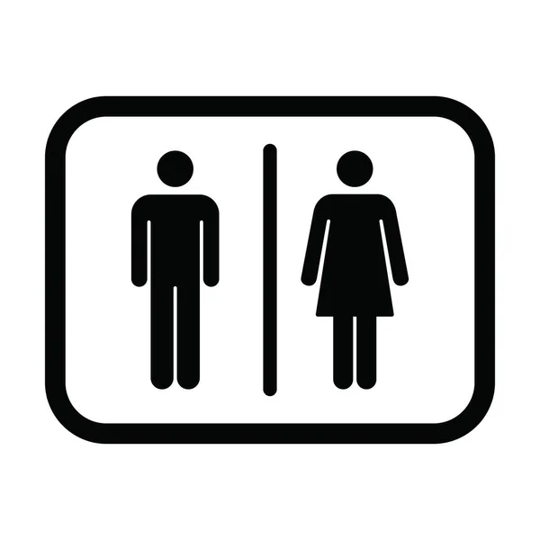Männliche Und Weibliche Symbolvektoren Für Toilettenzeichen Einer Glyphen Piktogramm Illustration — Stockvektor