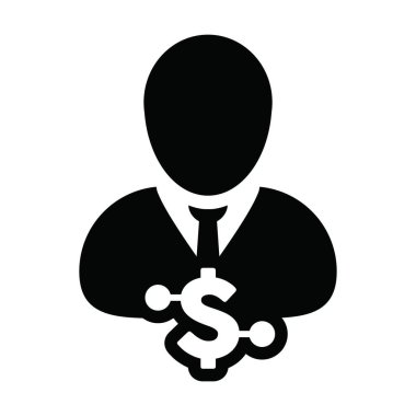 Dijital cüzdan için dijital cüzdan için erkek kullanıcı profili avatarı ile dijital dolar para ikonu oluşturuluyor