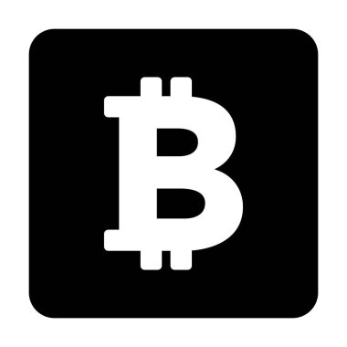Sayısal varlık ve cüzdan için düz renkli bir resim çiziminde Bitcoin ikon vektörü kripto para birimi sembolü