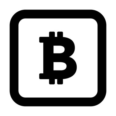 Sayısal varlık ve cüzdan için düz renk glifli resimli şifreleme simgesi bitcoin vektörü