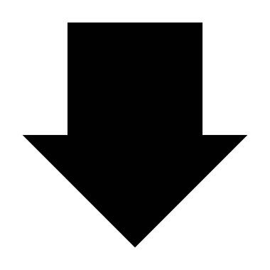 Ağ için aşağı ok sembolü vektörü ve siyah düz renkli resimli uygulama