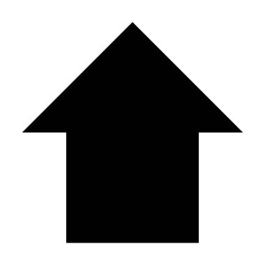 Web ve uygulama için yukarı ok sembolü simgesi simgesi siyah düz renkli pictogram resimlemesi