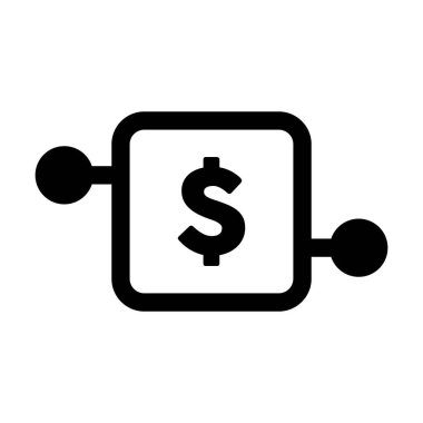 Sayısal dolar para sikkesi vektör para sembolü varlık ve cüzdan için dijital işlemler için düz renk resim çizimi