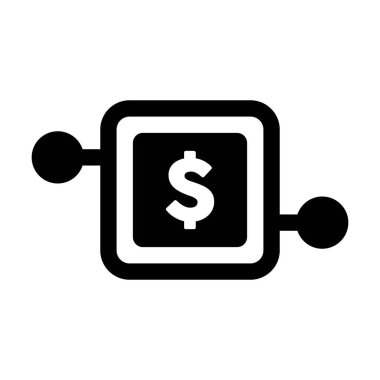 Sayısal dolar para simgesi para vektör para birimi sembolü varlık ve cüzdan için dijital işlemler için düz renk resimli resimleme