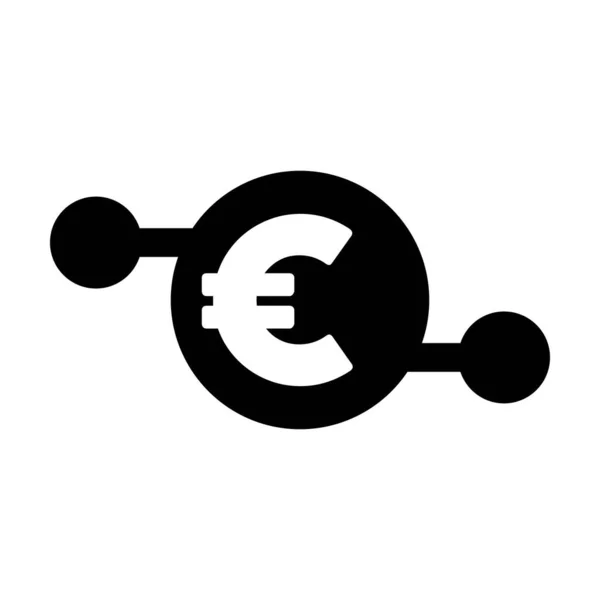 Símbolo Vetor Ícone Sinal Digital Euro Símbolo Moeda Para Transações — Vetor de Stock