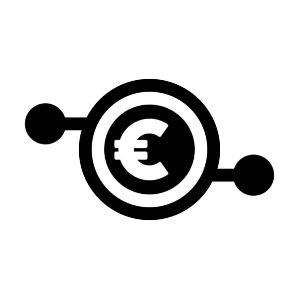 Digitale Euro Valuta Pictogram Vector Symbool Voor Digitale Transacties Voor — Stockvector