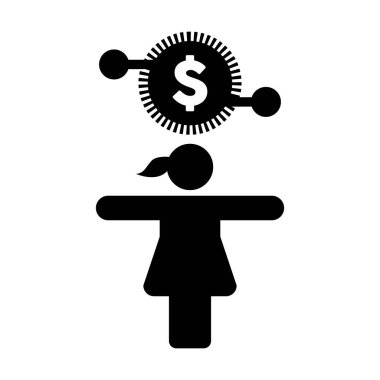 Para transferi için erkek kişi ile birlikte dijital dolar sembolü vektörü bir kabartma resimleme