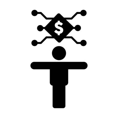 Dijital cüzdan için dijital cüzdanı olan dijital dolar para birimi bankacılık simgesi.