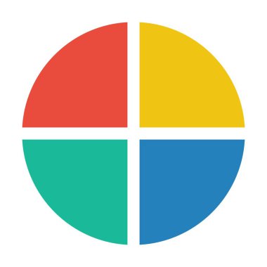 Veriler ve bilgiler için düz renk illüstrasyonunda Pasta grafiği çizelgesi çizimi