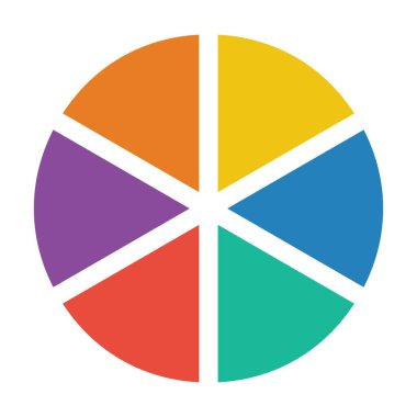 Rapor ve analizler için düz renk illüstrasyonunda turta çizelgesi vektör sembolü