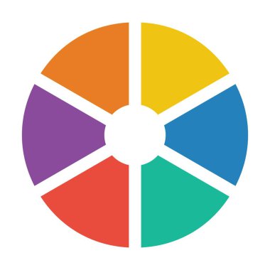 Büyük veri analizi raporları ve düz renk illüstrasyonunda istatistik bilgileri için pasta grafiği vektör grafik diyagramı sembolü