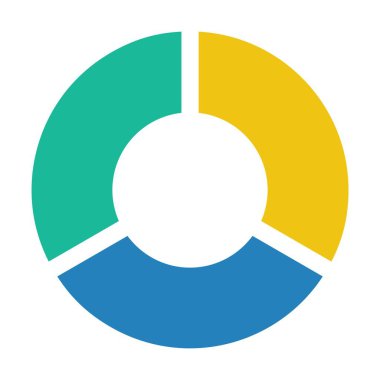 Büyük veri analizi raporları ve düz renk illüstrasyonunda istatistik bilgileri için pasta grafiği vektör grafik diyagramı sembolü