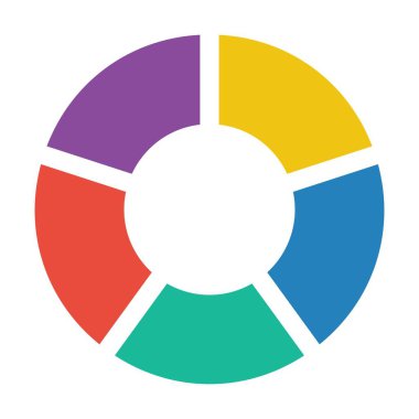 Büyük veri analizi raporları ve düz renk illüstrasyonunda istatistik bilgileri için pasta grafiği vektör grafik diyagramı sembolü