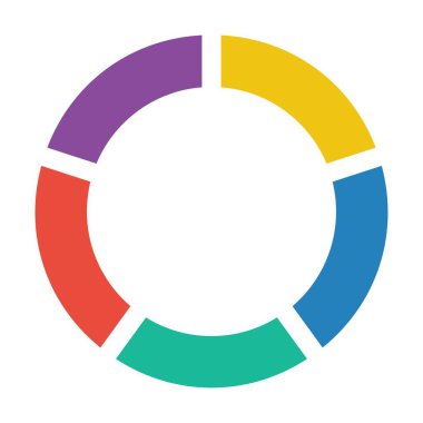 Büyük veri analizi raporları ve düz renk illüstrasyonunda istatistik bilgileri için pasta grafiği vektör grafik diyagramı sembolü