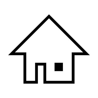 Düz renk kabartma resimlemesindeki ev sembolü vektör sembolü