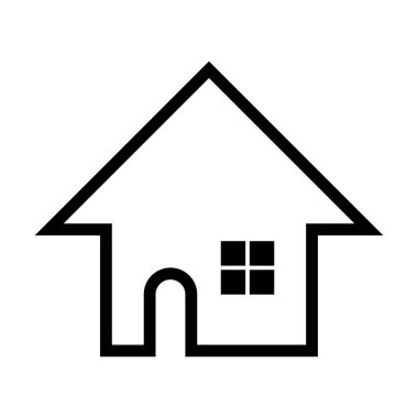 Düz renk kabartma resimlemesindeki ev sembolü vektör sembolü