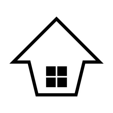 Düz renk kabartma resimlemesindeki ev sembolü vektör sembolü