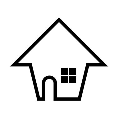 Düz renk kabartma resimlemesindeki ev sembolü vektör sembolü