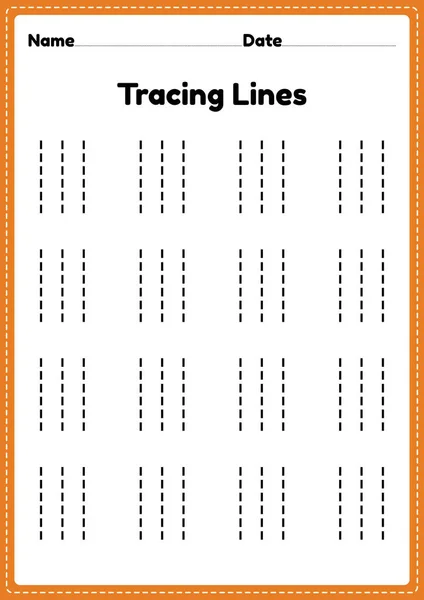 Tracing Lines Worksheet Für Kindergarten Und Vorschulkinder Für Pädagogische Aktivitäten — Stockvektor