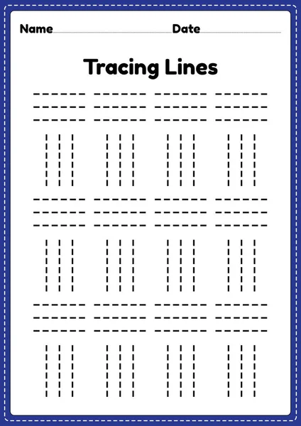 Tracing Lines Worksheet Für Kindergarten Und Vorschulkinder Für Pädagogische Aktivitäten — Stockvektor