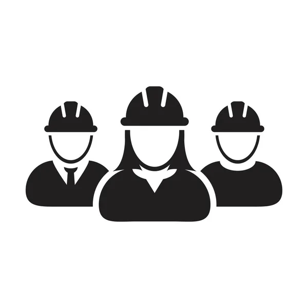 Workers Icon Vector Group Construction Builder Contractor People Persons Profile — Stock Vector