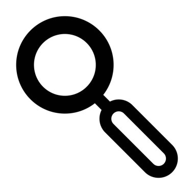 Kullanıcı arayüzü için düz renk glifli resimli cam ikon vektör arama sembolü büyütülüyor