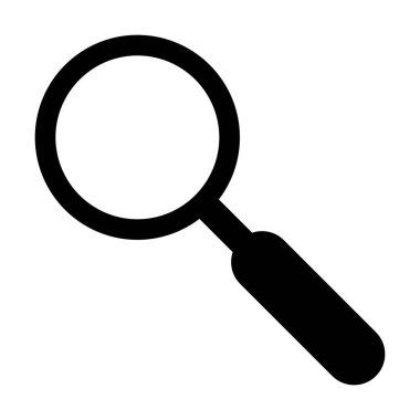 Kullanıcı arayüzü için düz renk kabartma resimli resimlemedeki büyüteç simgesi vektör arama sembolü