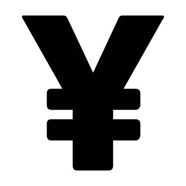 Varlık ve cüzdan için dijital işlemler için dijital Yen ve Yuan ikon vektör para birimi sembolü düz renkli bir resim çiziminde