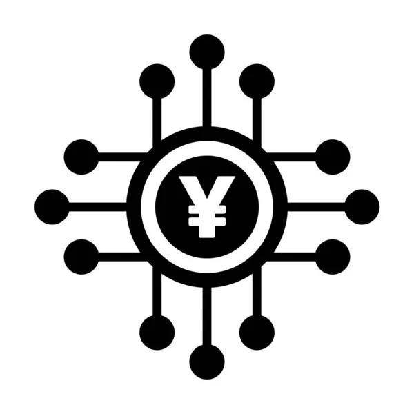 Цифровий Значок Значка Юань Векторний Символ Валюти Цифрових Операцій Активів — стоковий вектор