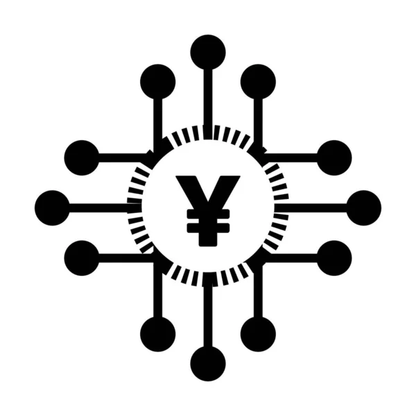 Цифровий Значок Юань Векторний Символ Валюти Цифрових Операцій Активів Гаманця — стоковий вектор