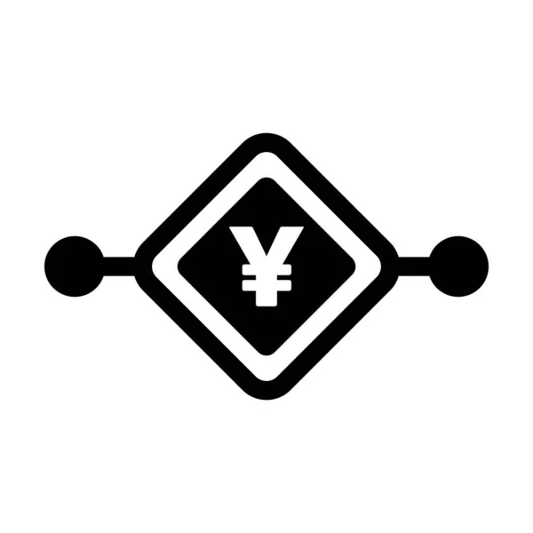 Символ Векторной Валюты Иконки Цифровых Иен Цифровых Транзакций Активам Бумажнику — стоковый вектор