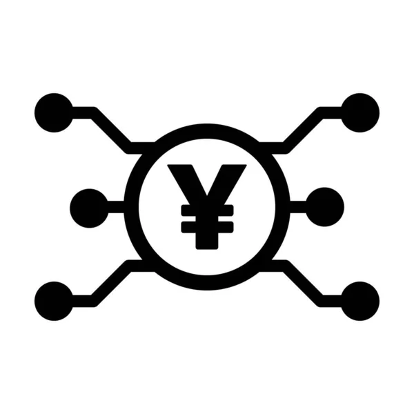 Digital Yen Значок Значок Векторний Символ Валюти Цифрових Операцій Активів — стоковий вектор
