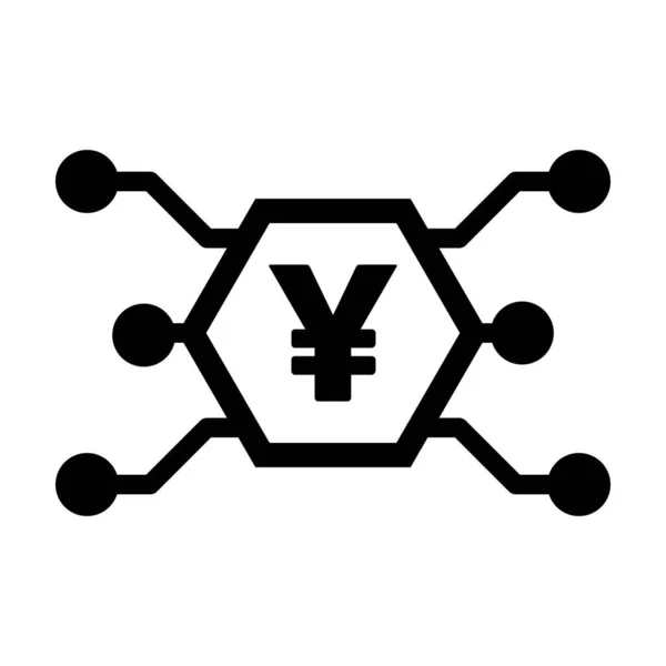 Цифрова Іконка Юань Векторний Символ Валюти Цифрових Операцій Активів Гаманця — стоковий вектор