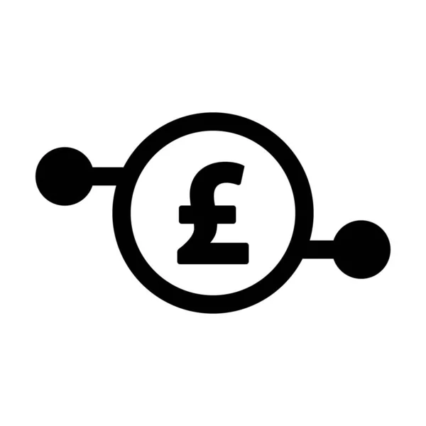 Digital Pound Sign Icon Vector Currency Symbol Digital Transactions Asset — Stock Vector