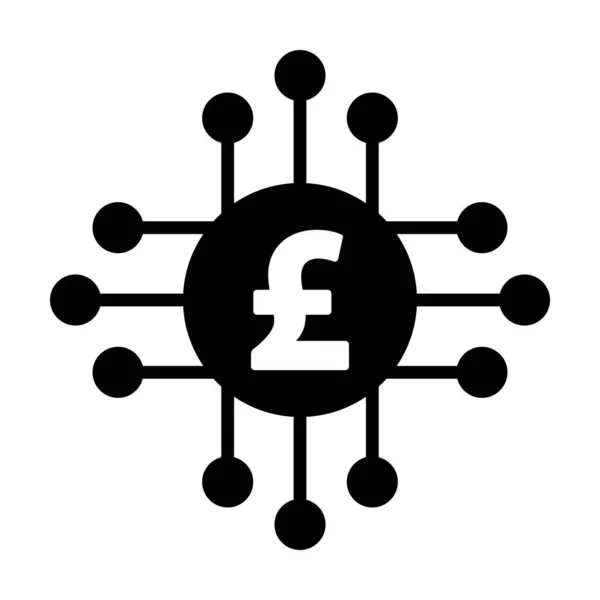 Digitaal Pond Symbool Pictogram Vector Valuta Voor Digitale Transacties Voor — Stockvector