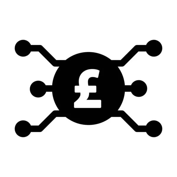 Digital Pound Money Icon Vector Currency Symbol Digital Transactions Asset — Stock Vector