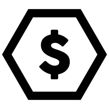 İşletme ve finans için düz bir renk kabartması resimlemesindeki dolar sembolü vektör para birimi sembolü