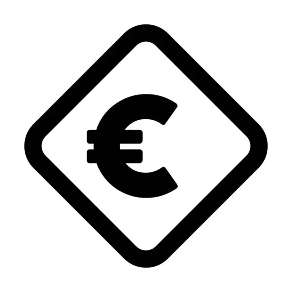 Euro Symbol Icon Vector Currency Sign Business Finance Flat Color — Stock Vector