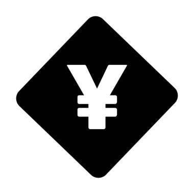 İş ve finans için düz renk glifli resimli Yen simgesi para birimi simgesi işareti