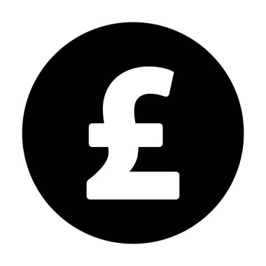 Pound sembolü simgesi iş ve finans için düz bir renk kabartması resimlemesi için vektör para işareti