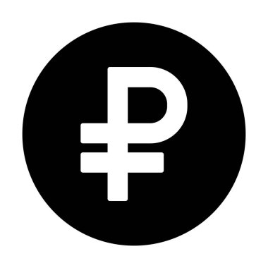 Ruble sembolü simgesi iş ve finans için düz renk kabartma resimli resim çiziminde para birimi simgesi