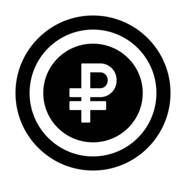 Ruble sembolü simgesi iş ve finans için düz renk kabartma resimli resim çiziminde para birimi simgesi
