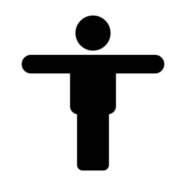 Düz renkli sembolle elleri açık olan kişi simgesi erkek vektör sembolü resim çizimi