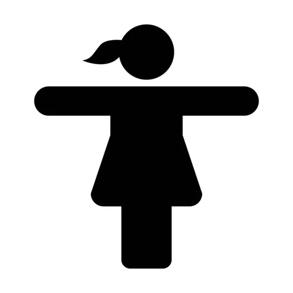 女性のアイコンベクトル男性のシンボルは フラットカラーグリフで開いて手をピクトグラム記号イラスト — ストックベクタ