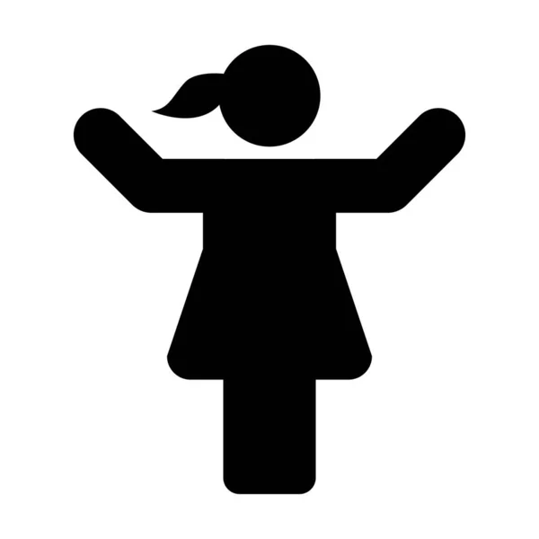 Symbole Féminin Vectoriel Icône Haut Parleur Public Avec Les Mains — Image vectorielle