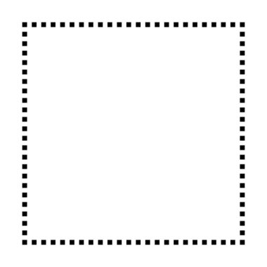 Piktogram illüstrasyonunda yaratıcı grafik tasarımı için kare şekilli noktalı ikon vektör sembolü
