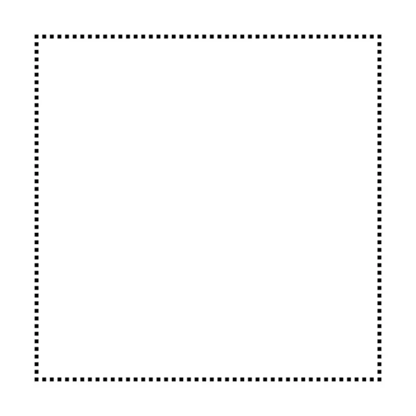 Vierkante Vorm Gestippelde Pictogram Vector Symbool Voor Creatief Grafisch Ontwerp — Stockvector