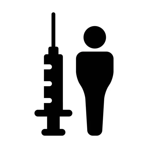 Vecteur Icônes Vaccin Avec Seringue Injection Symbole Masculin Pour Immunisation — Image vectorielle