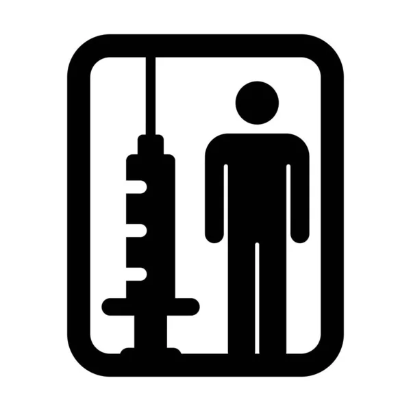 Vecteur Icônes Vaccinales Avec Seringue Injection Symbole Masculin Pour Traitement — Image vectorielle